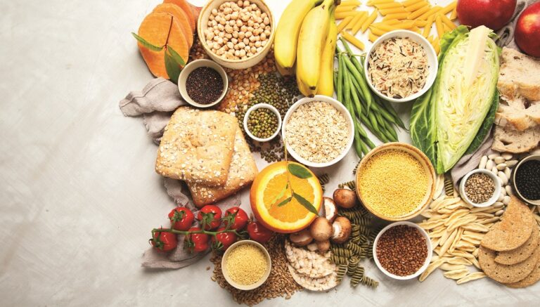 Best Sources of Carbs on a white background.