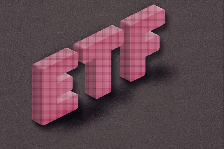 ETF, exchange-traded fund an investment fund traded on stock exchanges concept,