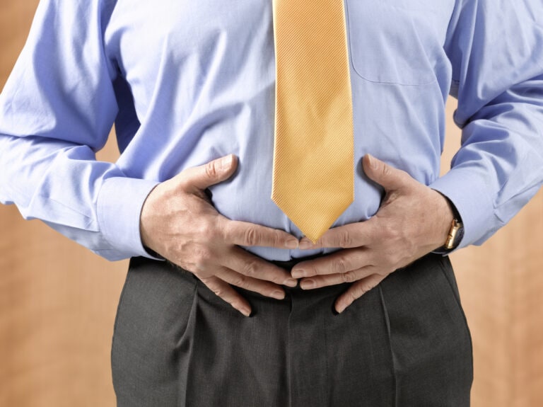 Senior man with stomach ache