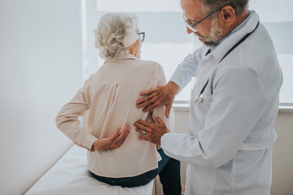 Senior patient with back pain