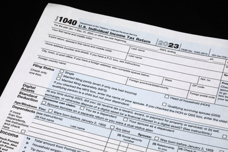 Treasury department document for income tax