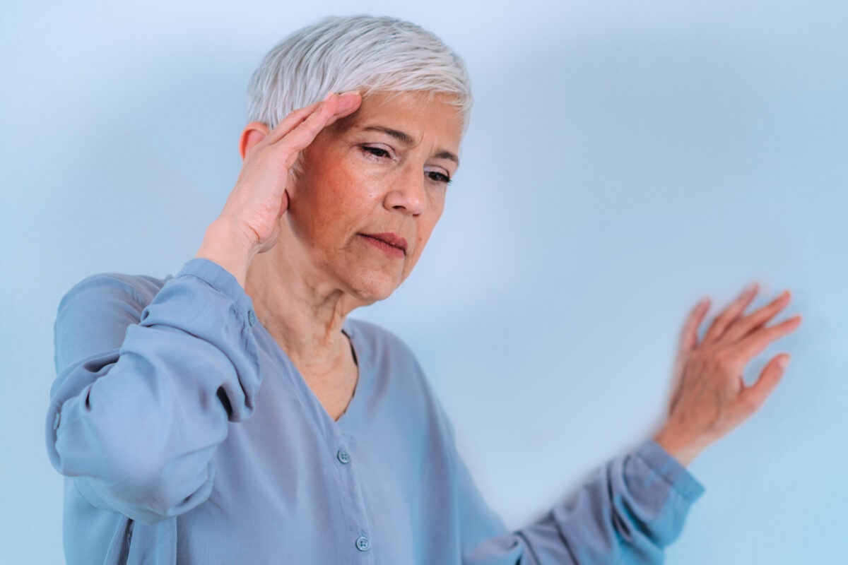 Woman with vertigo