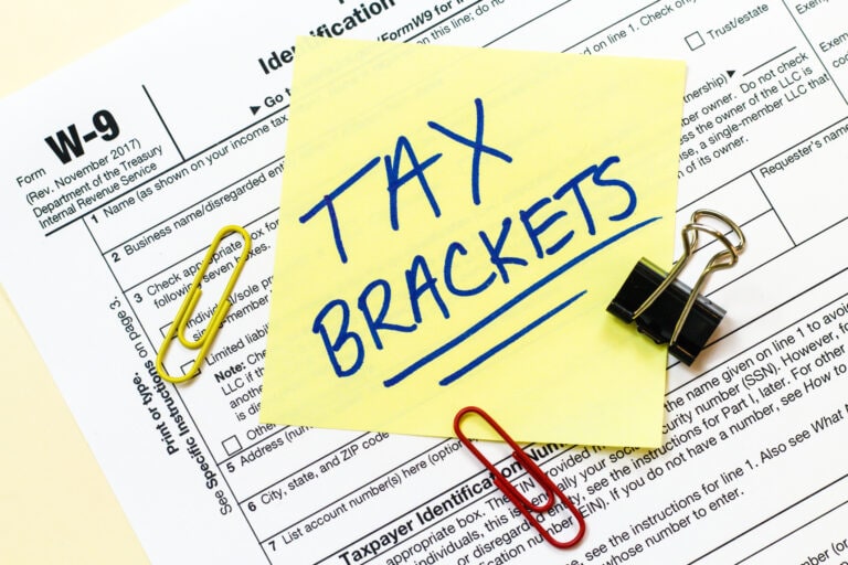W9 Tax Form Bracket Concept